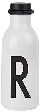 Design Letters Persönliche Trinkflasche Weiß (R) | BPA-Frei | 500 ml | Tritan Wasserflasche im Nordisches Design | Auslaufsicher | Spülmaschinengeeignet | erhältlich von A-Z