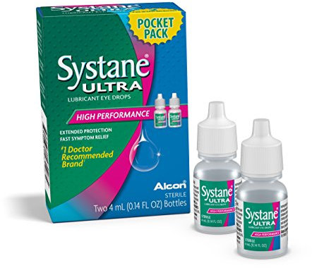 Systane Ultra Eye Drops Lubricant High Performance,Two 4ml 0.14 fl oz. bottles