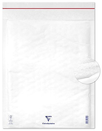 Clairefontaine 7358C - Packung mit 10 Luftpolster-Versandtaschen weiß 350x470 mm, 90g, 1 Pack