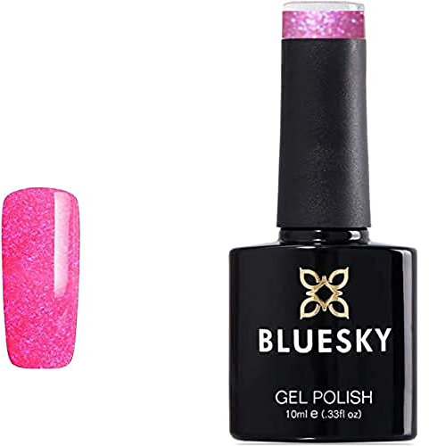 Bluesky Smalto Per Unghie Gel, Pink Shimmer, Sj26, Bagliore, Rosa (Per Lampade Uv E Led) - 10 Ml