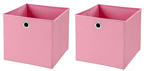 2 Stück Faltbox Rosa 28 x 28 x 28 cm Aufbewahrungsbox faltbar