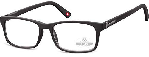 Montana lesebrille MR73 Unisex rechteckig schwarz Stärke +3,50
