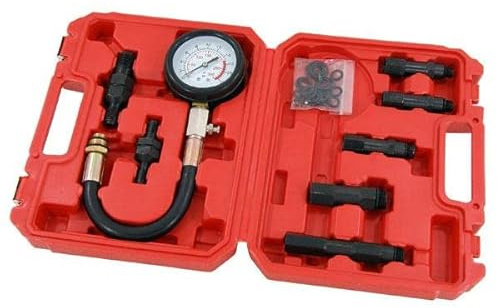 Neilsen CT1865 - Petrol Engine Compression Test Kit with Dual Scale Gauge and Thread Adaptors M10 | M12 | M14 | M18 for Deep Seated Spark Plug Ports