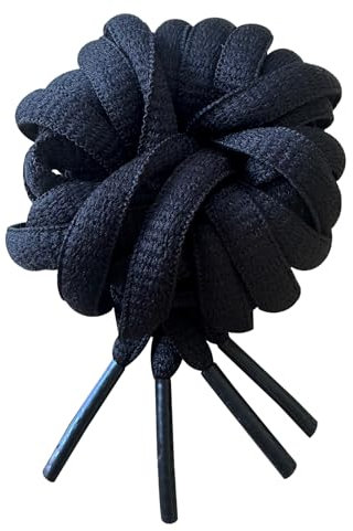 Pimp My Shoes Lacets ronds colorés pour chaussures de sport, baskets, escarpins, 5 mm de large, 120 cm de long, Noir , 120cm / 47 Inches Long