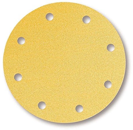 Mirka Gold Universal-Schleifpapier Ø 200mm Klett 9-Loch, Korn P120, 50 Stk/Zum Schleifen von Gips, Spachtel, Spanplatten, Holz, Lack