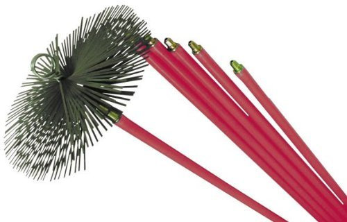 Cepillo de acero chimenea kit telescópico Ø 30 cm de longitud total de 8,4 m