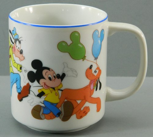 Disneyland Disney World Coffee Mug Cup Mickey Mouse Minnie Goofy Pluto Donald Duck Japan Vintage