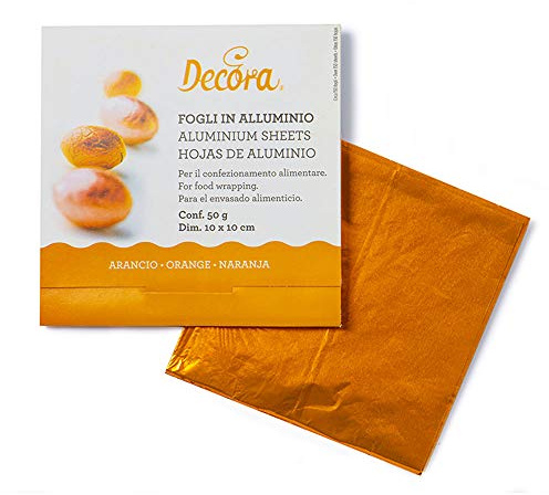 DECORA 0796208 PRALINENFOLIE ORANGE 50G 10 X 10 cm 150ST