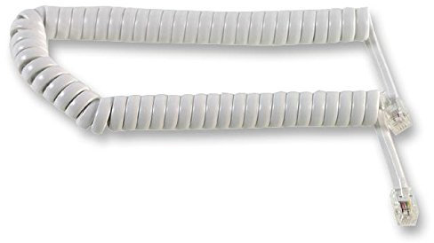 PRO SIGNAL RJ10 Plug to Plug Coiled Telephone Handset Cable – 1.4m White, Replacement Coiled Handset Lead - 31010WR