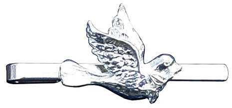 Krawattennadel Taube aus Zinn (Pewter) von Hand Gegossen