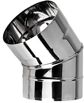 Stainless Steel Chimney Liner Elbow 45 Degree Metal Pipe Bend Multi Flue Pipe Stoves 45° (150mm)
