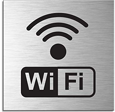 Targa autoadesivo in alluminio I Wi-Fi I 120x120 mm I no.17150-S