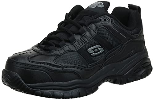 Skechers Men's Work Relaxed Fit Soft Stride Grinnel Comp, Black Leather/black Mesh - 7.5 D(M) US