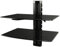 RICOO HiFi Rack Glas, Wandregal mit Kabelkanal DVD-B2, TV Regal, Wandhalterung mit Glasablage für Blu-ray DVD Player Beamer Playstation PS5 PS4 Xbox, Gaming Glasregal Wand, tv möbel & Phonomöbel