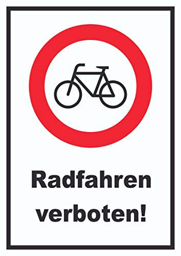 HB-Druck Radfahren verboten Schild Keine Fahrräder A3 (297x420mm)