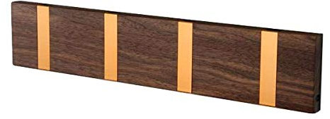 LOCA Knax Garderobe Waagerecht Walnuss(Geölt) 4 Haken, Kupfer