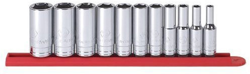 GearWrench 80555 11 Piece 3/8-Inch Drive 6 Point Deep SAE Socket Set by Apex Tool Group