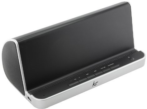 KitSound Podium Universal Bluetooth Lautsprechersystem mit 3,5mm Klinkenbuchse Kompatibel mit iPhone 4/4S/5/5S/5C/SE/6/6 Plus/6S/6S Plus, iPad 2/3/4/Mini/Air/Pro, iPod Touch 5, Samsung Galaxy S3/S4/S5/S6/S6 Edge/S6 Edge+/S7/S7 Edge, Galaxy Tab 2/3 und Nexus 7, mit UK-Netzstecker - Schwarz