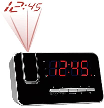 Denver CRP-618 Uhrenradio (Wecker, PLL FM Radio, Display 3,0cm (1,2 Zoll), Projektion)