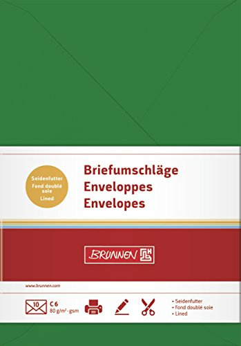 Brunnen 105125259 Briefumschlag Universalpapier, C6, 10 Stück, dunkelgrün
