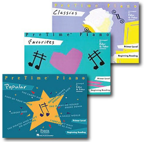 Pretime Piano Pack - Primer Level - Three Book Set - Includes Classics, Favorites and Popular - Piano Adventures Supplementary Series