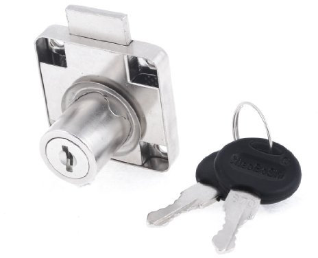 Schreibtisch Buche Sichere Verriegelung Metall Schublade Lock Silber Ton w 2 Schlüssel de