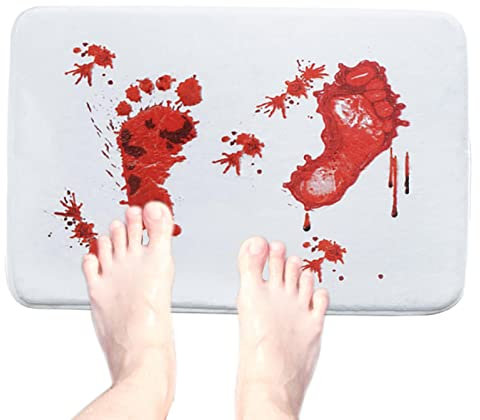 Niktule Halloween-Blut-Badteppich - Wasserabsorbierende Eingangs-Fußmatte für Badezimmer,Waschbarer Halloween-Teppich für Waschküchen, Wohnzimmer, Schlafzimmer