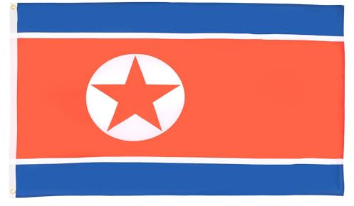 AZ FLAG - Flagge Nordkorea - 90x60 cm - Nordkoreanische Fahne 100% Polyester mit Messing-Ösen - 50g