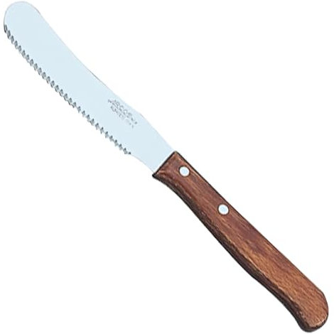 Arcos Série Latina - Couteau à Beurre - Lame en Acier Inoxydable Nitrum - Manche en Bois Stratifié Marron - Compatible Lave-Vaisselle (7'')