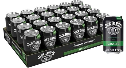Jack Daniel's Jack&Ginger Whiskey - Whiskey Noten treffen auf süßlich-herbes Ginger Ale - 24 x 0,33L 10% Vol.