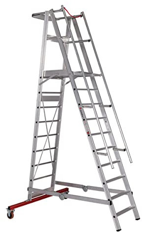 EuroLine Podestleiter, fahrbar, klappbar - 10 Stufen 3277710