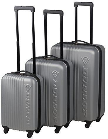 Dunlop Trolley 3PC Koffer-Set, 18/22/26 Zoll, 150 Liter, Silber