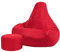 Bean Bag Bazaar Gaming Sitzsack mit Hocker für Erwachsene, Rot, Outdoor Sitzsack mit Füllung, Bean Bag, Wasserabweisender Stoff, Bequemer Sessel für Wohnzimmer, Garten, Terrasse