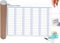 Mark-IT Perpetual Year Wall Planner with Repositionable Date Strips - Large 90cmx60cm - Write On & Wipe Off-Laminated Reusable Wall Planner Calendar Ideal for Office, School, University, Home