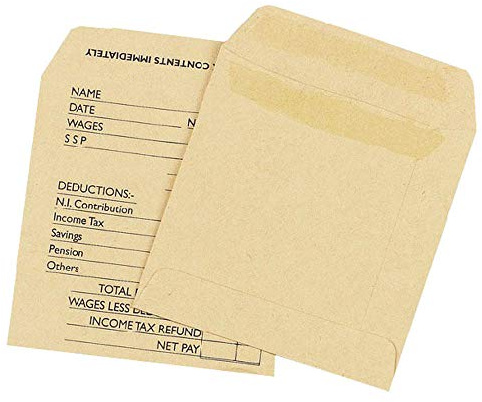 Q-Connect Envelope Wage 108x102mm Printed Self Seal 90gsm Manilla (Pack of 1000)