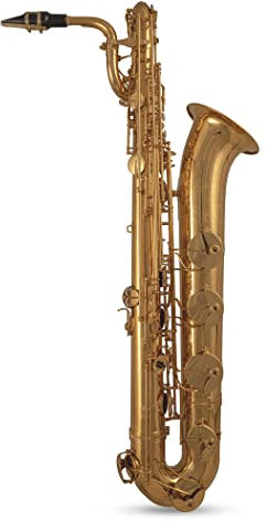 Roy Benson Eb-Bariton Saxophon BS-302 (ergonomisches RND S-Bogen Design, Premium Messing Korpus & Klappen, inkl. Ernst Schreiber Mundstück, transportfreundliches Rechtecketui mit Rollen)