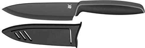 WMF Touch Kochmesser 24 cm, Messer mit Schutzhülle, Spezialklingenstahl antihaftbeschichtet, scharf, Klinge 13 cm, schwarz