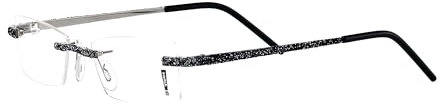 Switch it! Garnitur 9012 Exclusive Edition - Wechselbügel Brillenmontur - schwarz silber Glitzer Glitter