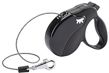 Ferplast Laisse Chien Enrouleur AMIGO MINI, laisse pour petits chiens jusqu'à 12 Kg. Cordon Extensible max 3 m. Bouton de verrouillage et de déverrouillage unique, noir, couvercle noir
