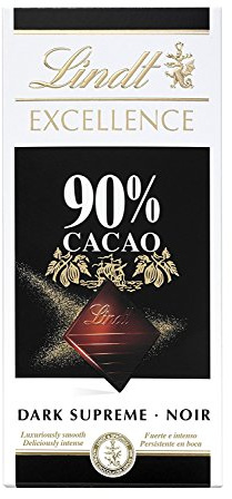 Lindt Excellence Intense Dark 90% Cacao Chocolate Bar Each 100 g (Pack of 5)