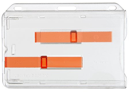 Karteo Ausweishülle bis zu 2 Karten [1 Stück] Kartenhalter Ausweishalter horizontal Kartenhülle aus Hartplastik für Ausweise Dienstausweise Werksausweise