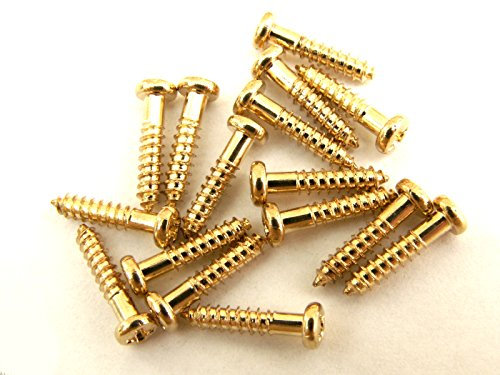 16 gold guitar machine head tuner screws 12mm long with 3.6mm dome head UK seller