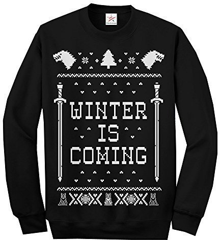 Black Games of Thrones Ugly Sweater Long Sleeve Sweatshirts Funny Christmas Black X Large