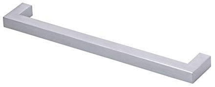 Gedotec EDELSTAHL Schubladengriffe Schrankgriff Stangengriffe eckig | Möbelgriffe Edelstahl matt gebürstet | Profil 10 x 10 mm | Höhe 32 mm | 490 x 10 / BA 480 mm | 1 Stück