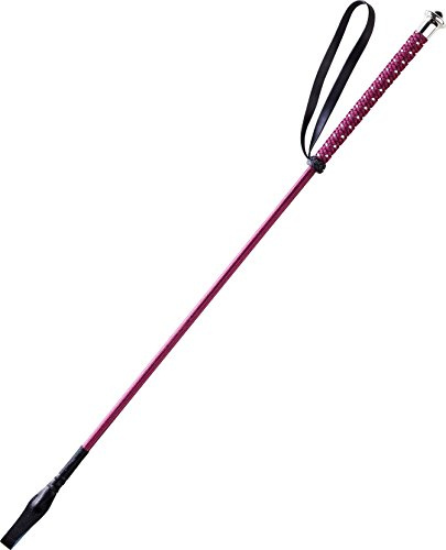 Whip & Go Reitgerte, gepunktet, 65 cm, bordeaux