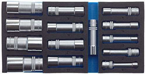 Hazet Steckschlüssel-Satz, Vierkant hohl 12,5 mm, Außen-Sechskant-Tractionsprofil, 1 Stück, 163-459/15