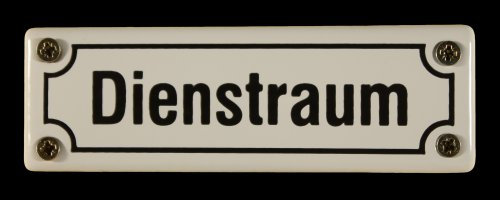 Emaille Schild Dienstraum 12,5x4 cm Emailleschild wetterfest und lichtecht