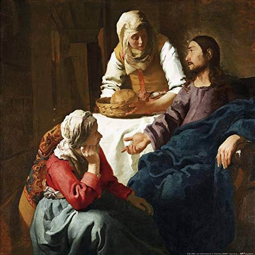 1art1 Johannes Vermeer Poster Christus Bei Maria Und Martha, 1655 Kunstdruck Bild 40x40 cm