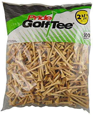 Pride Golf Tee Unisex's Deluxe 500 Count Golf Tee-Beige, 2-3/4-Inch, Natural