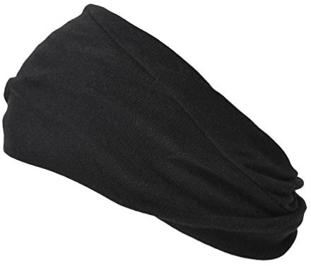 Bandeau Cheveux Femme De Coton Biologique - Serre Tete Homme Elastique Pour Maquillage Soin Peau Accessoire Japonais noir